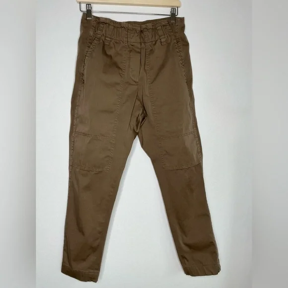 Brunello Cucinelli Belted Elasticized Waist Cargo Pants Vintage Brown Small - Picture 3 of 13
